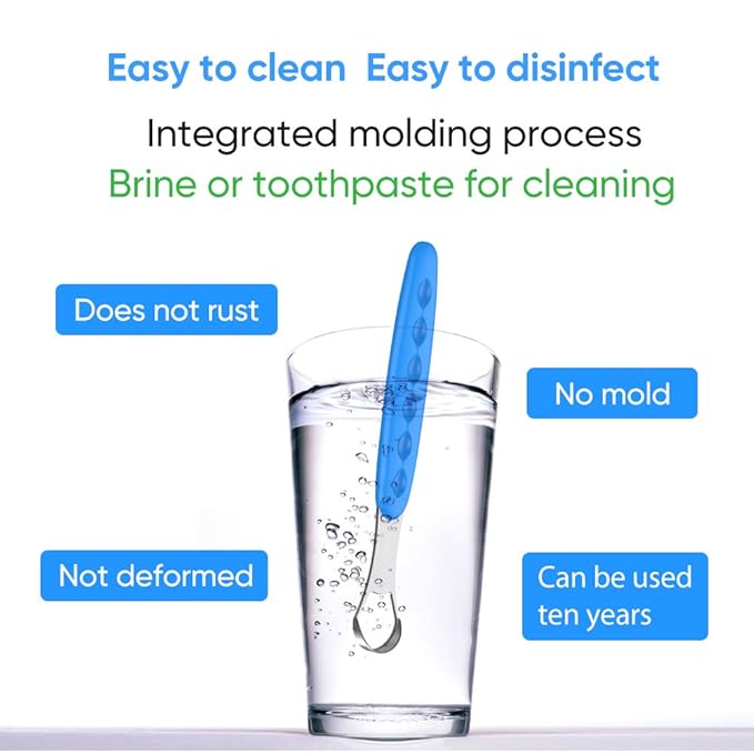 New Version Tongue Scraper Cleaner for Adults & Kids, Medical Grade Metal Tongue Brushes Set for Fresh Breath Dental Eliminate Bad Breath in Seconds (Black)