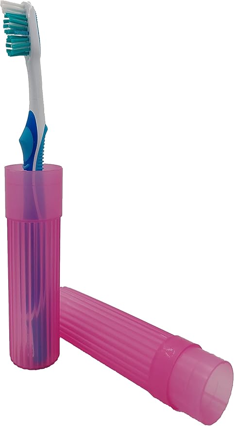 Toothbrush Holder (Pink) - Made in The USA. W/Ventilation Holes.