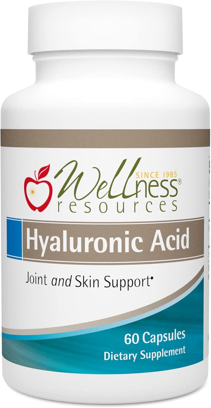 Wellness Resources Hyaluronic Acid from Rooster Comb, 100% Natural Source Low Molecular Weight (60 Capsules)