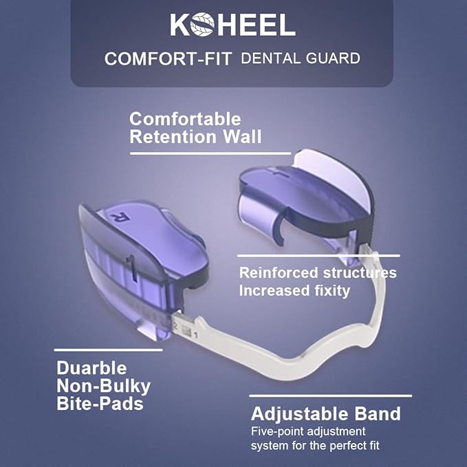 KOHEEL BG Adjustable Night Guard for Teeth Grinding, No-Boil Dental Guard for Bruxism Relief, 2 Count (Thin)