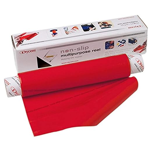Dycem Non-Slip Material Roll for Daily Living - Red 8" x 5.5 Yards, Gripping Silicone Mat, Cut to Shape, Easy to Use, Versatile for Kitchen, Crafting, and More