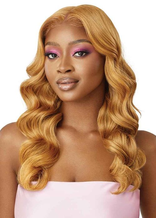 Outre Airtied 100% Fully Hand-Tied Wig - Human Hair Blend - Natural Body Wave 22" (DR CHOCOLATE TOFFEE)