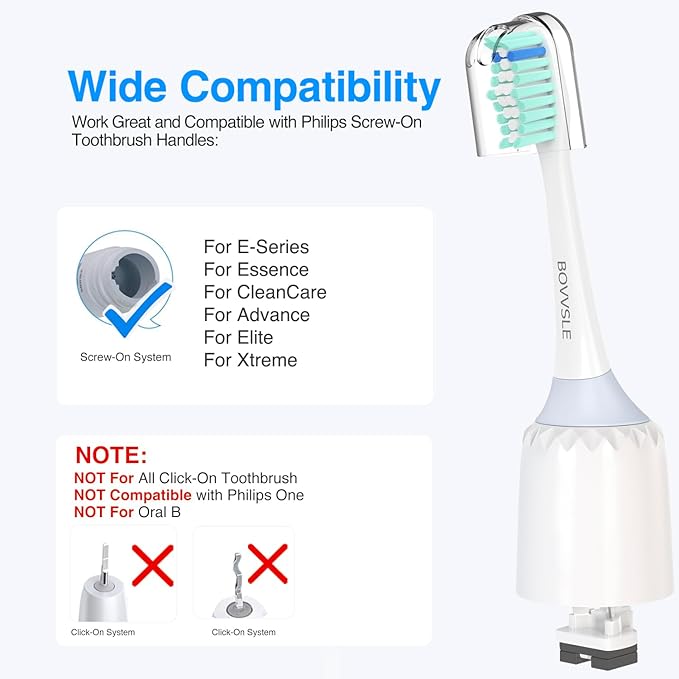 Replacement Toothbrush Heads for Philips Sonicare Replacement Heads E-Series, Essence, Xtreme, Electric Replacement Brush Head for Phillips Sonicare, for Philips Sonic Care Toothbrush,Green & White