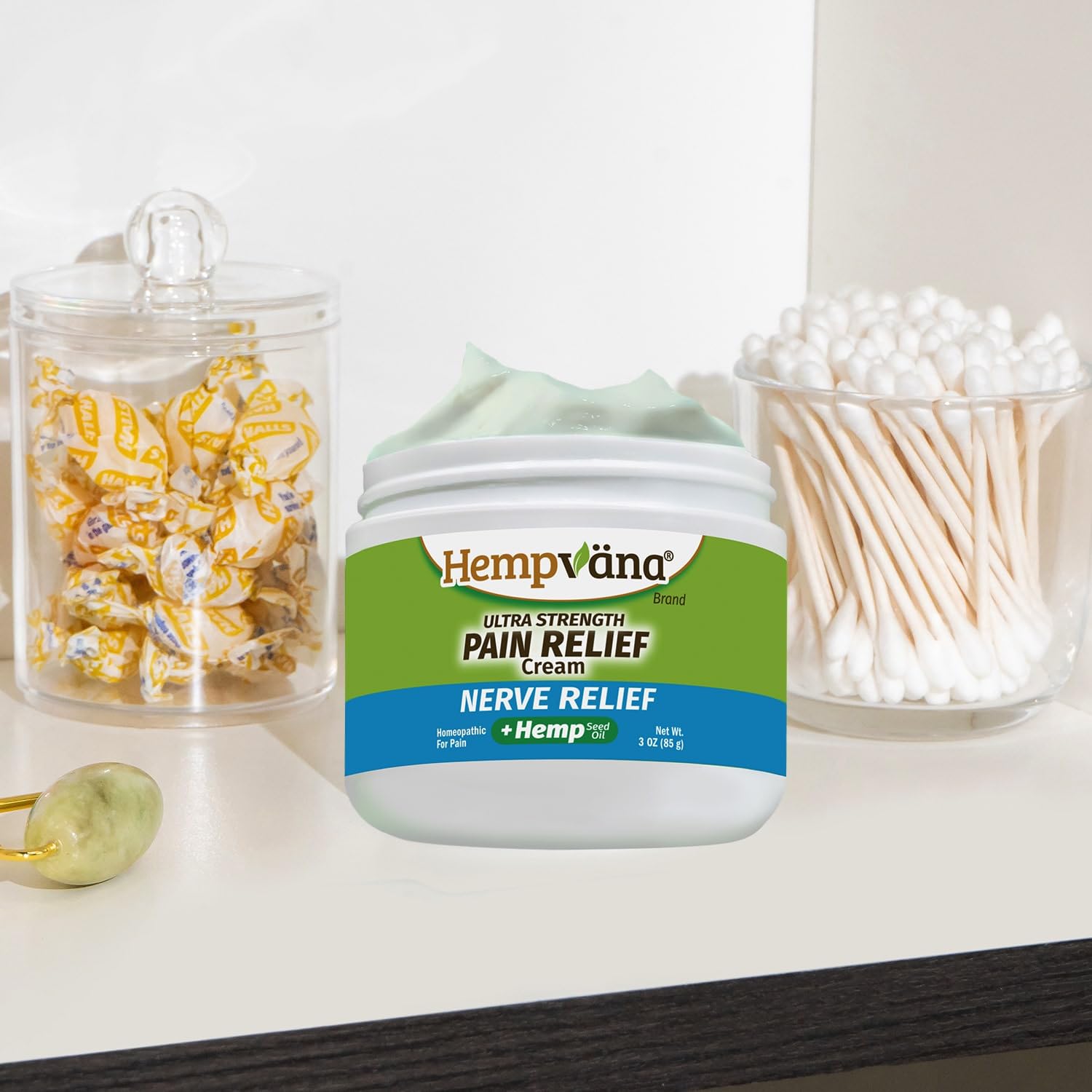 Hempvana Ultra-Strength Nerve Relief Cream w/100% Pure Hemp Seed Oil, AS SEEN ON TV, Relieves Nerve Pain, Shooting Pain, Joint Pain, Tingling, Muscle Cramps, Crawling Sensations, 3 oz Jar