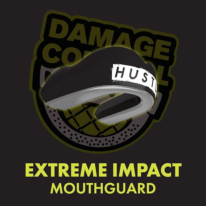 DAMAGE CONTROL Extreme Impact Mouth Guard – Sports Mouthguard for Boxing, MMA, BJJ, Hockey, Rugby, Lacrosse, & More – Mouthpiece for Teeth & Jaw Protection, for Youth & Adults (Hustle EI)