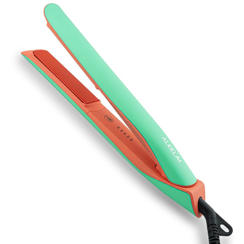 ALEELAI Flat Iron Hair Straightener and Curler, 2-in-1 Ceramic Styling Tool with Floating Plates, Fast Heat-Up, Adjustable Temperature, Dual Voltage for Travel & Home Use