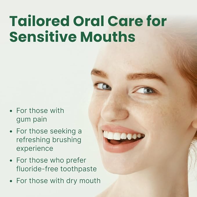 1950 Jeju Original Green Tea Toothpaste, Fluoride-Free Natural Formula with Hydroxyapatite, Sensitive Teeth, Gum Care, Whitening, Remineralizing, SLS-Free, 100g