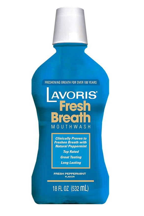 Lavoris Mouthwash Peppermint 18 Fluid Ounce