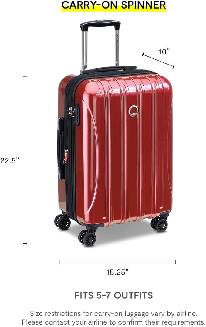 DELSEY PARIS Helium Aero Hardside Expandable Luggage with Spinner Wheels, Orion Blue, 2-Piece Set (21/24)