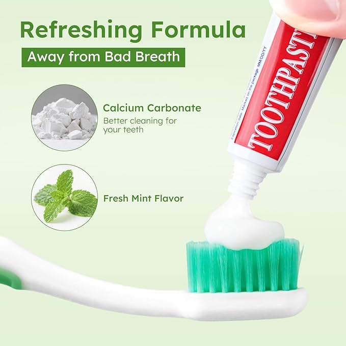Travel Size Mini 0.176 oz Toothpaste Bulk, Disposable Mint Flavor Pocket Teeth Paste Small Essential Toothpaste for Travel, Home/Hotel/Guests/Charity/Homeless/Camping Oral Care Single Use, 120 Tubes