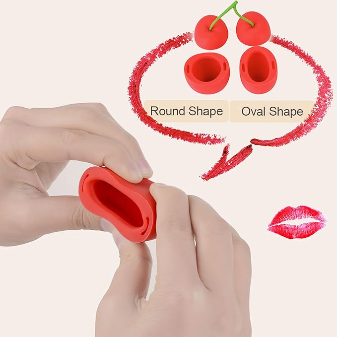 Lip Plumper Tool Soft Silicone Cherry Shaped Oval Round Lip Plumping Device for Women