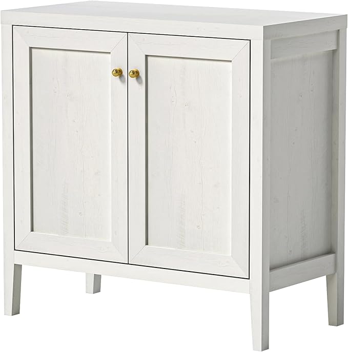 Sideboard Buffet Cabinets with Adjusable Shelves, Farmhouse Storage Cabinet, Credenza, Accent Cabinet, Kitchen Coffee Bar Console Table for Living Dining Room, Antique White