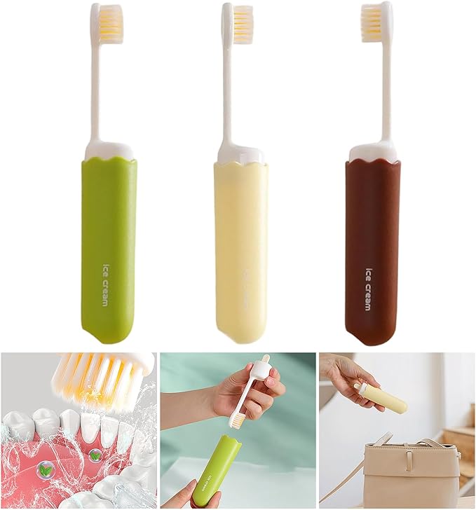 1Pc Travel Toothbrush Folding Portable Soft Small Foldable Toothbrushes for Camping Folding Toothbrushes