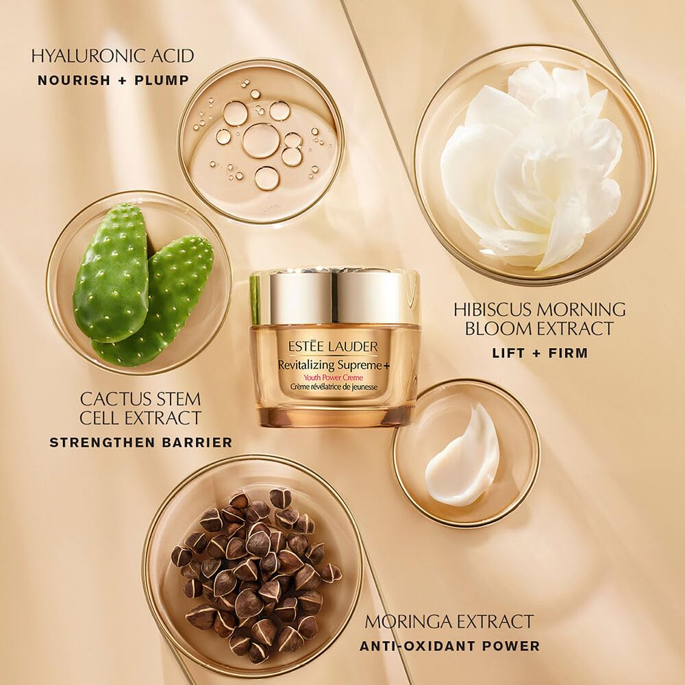 Estée Lauder Revitalizing Supreme+ Youth Power Cream Moisturizer with Hyaluronic Acid & Peptides, Anti Aging | Face & Neck Cream, 1.7 Ounce
