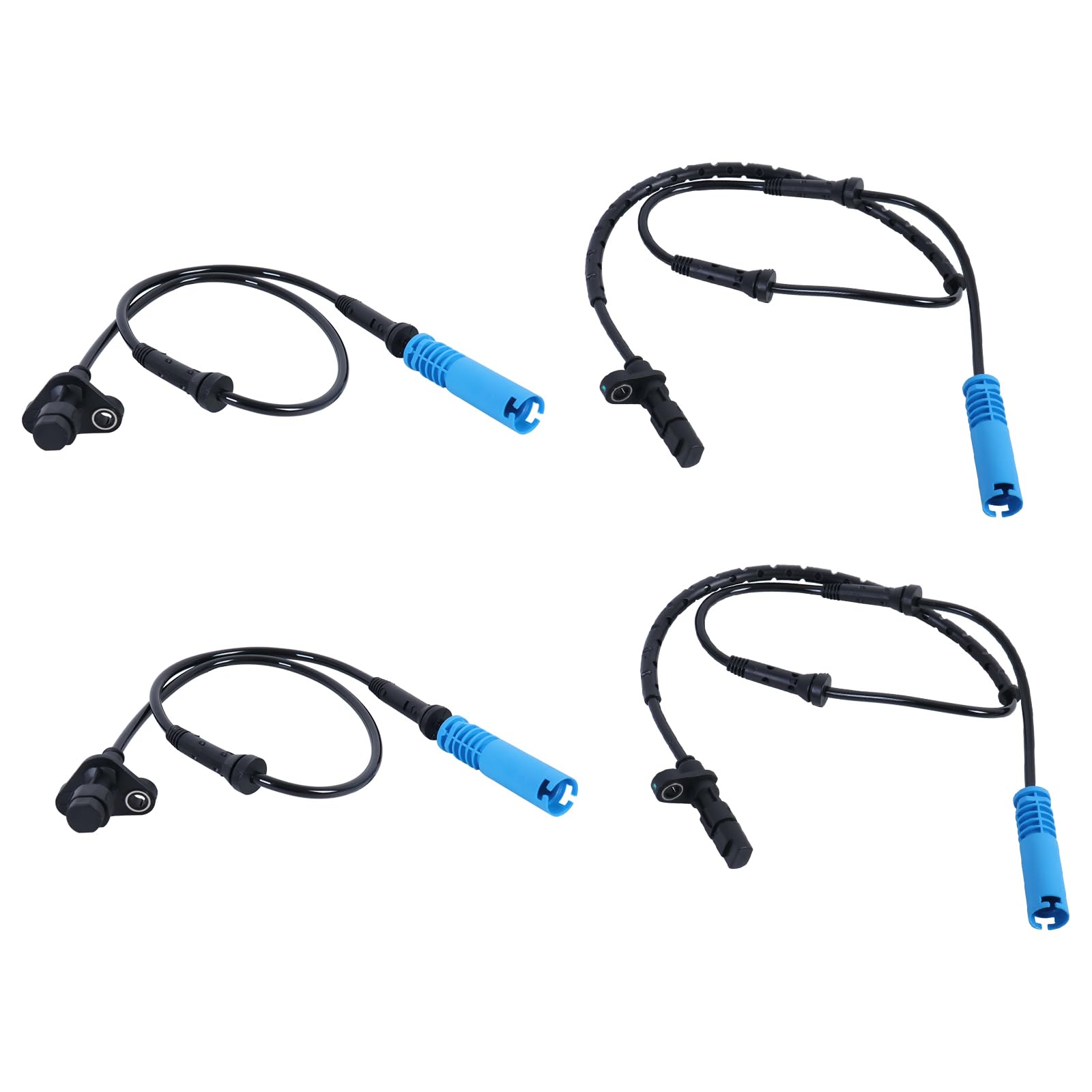 KUIPERAUTO 4PCS Front and Rear Left Right ABS Wheel Speed Sensor 34526756376 34526756375 Compatible for BMW E39 525 528 540