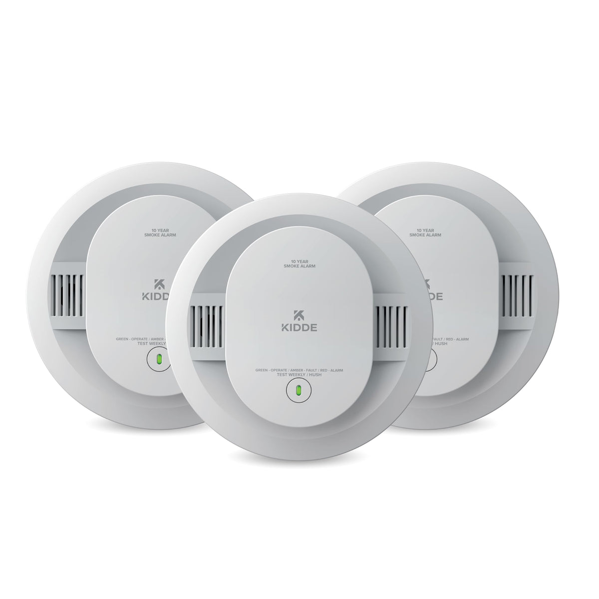 Kidde Smoke Detector, 10-Year Battery Powered, with Voice Alerts, LED Status Lights, 85 dB Alarm, 5-inches, 20SD10-V, 3 Pack