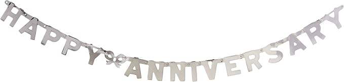 Beistle Foil Happy Anniversary Streamer, 4-1/4-Inch by 6-Feet