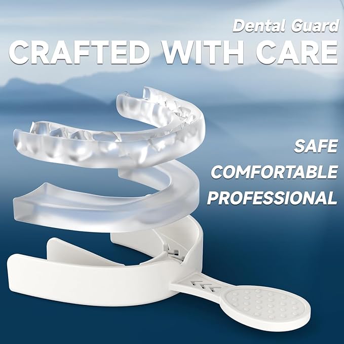2 Pack Upgraded Night Guards for Teeth Grinding and Clenching, Standard Size, Professional Mouth Guard with Fitting Tray for Adults & Teens, Comfortable Solution for Clenching