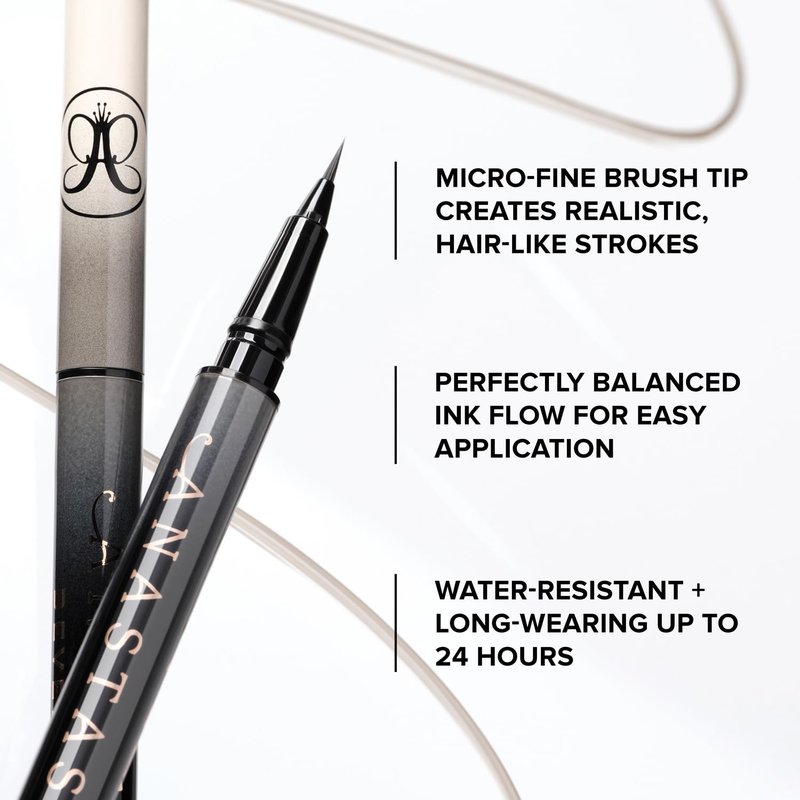 Anastasia Beverly Hills Microstroke Brow Pen - Waterproof Long-Wear Liquid Brow Definer with Superfine Brush Tip for Full-Looking Brows - Chocolate