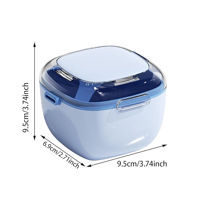 Retainer Holder Case - Denture Cleaning Cup For Mouth Guard | ABS PP Material With Strainer Basket Function, Portable Container Feature, For Dentures, Jewelry, Travel, Bathroom