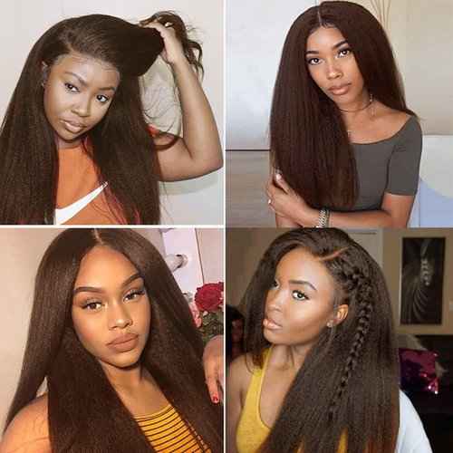 Condescension Human Hair Bundles 18 20 22 Inch Color 4 Kinky Yaki Wave Human Hair Bundles Unprocessed Brazilian Virgin Hair for Black Women