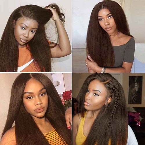 Giginger Brazilian Human Hair Bundles 16 18 20 Inch Chocolate Brown Yaki Wave Human Hair Bundles Brazilian Unprocessed Virgin Quick Weave Hair for Black Women