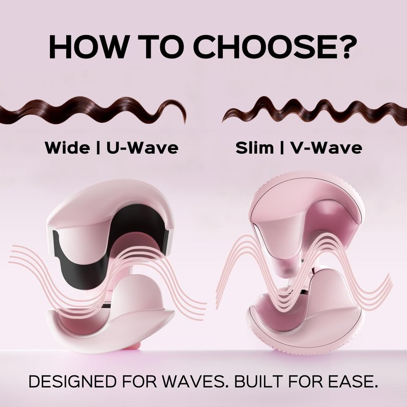 Waver Curling Iron Lena S12 Beach Waver Curling Wand, Hair Tool with 2 Barrels, Anti-Scald Protection, Adjustable Time & Temps, Dual Voltage, Titanium Coating for Effortless, Long-Lasting Waves