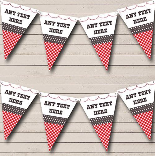 BBQ Grill Fete Country Personalized Birthday Party Bunting - Hanging Party Decoration - Birthday Party Banner Garland | Decorative Party Supplies