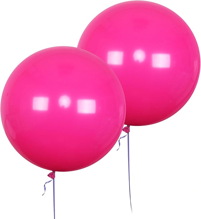 AZOWA 24 Inch Hot Pink Balloon 10 Large Latex Balloons for Party Wedding Birthday Baby Shower Decoration (Hot Pink, 10 Pcs)