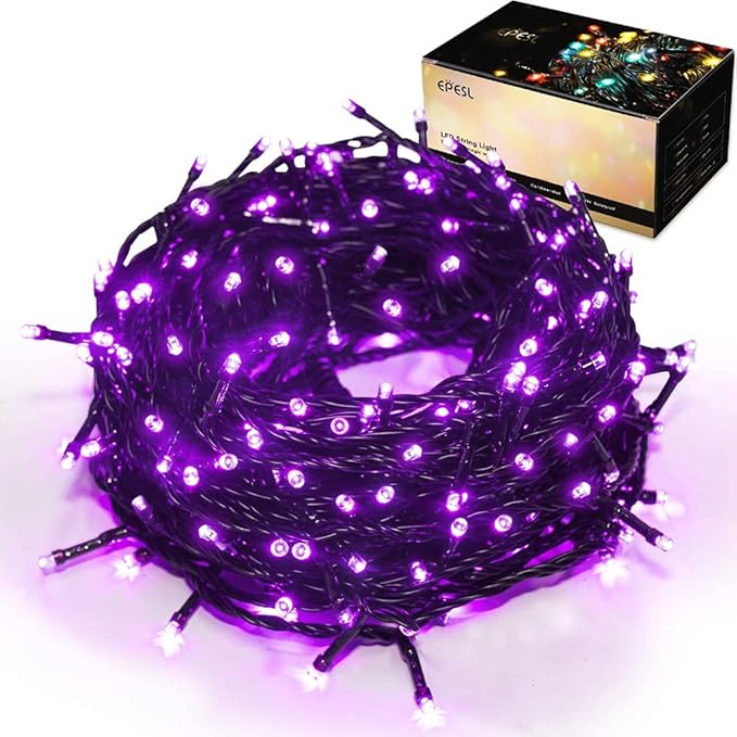 Christmas String Lights Purple - 25m/82ft 220 LEDs 8 Modes Memory Function End-to-End Extendable Plug in Waterproof Inside/Outside Fairy Tree Lights for Patio Home Indoor Outdoor Halloween Decorations
