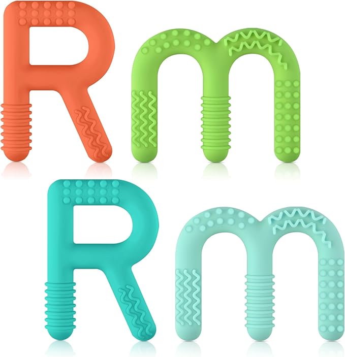 ERKOON Sensory Chew Toys for Autistic Children, 4 Pack Silicone Chewy Tube Oral Motor Tools for Sensory Kids with Autism, Biting, ADHD, SPD, Chewies with Special Needs, Teething Sticks Toys
