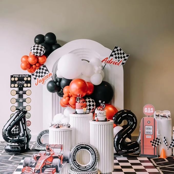 40 Inch Race Car Black Number Balloons Race Car Birthday Party Balloons Large Black Number 5 Balloons Boys 5th Birthday Party Race Car Theme Party Decorations Supplies（Digital 5）