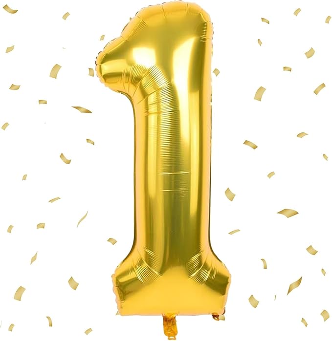 40 inch Gold Number Balloon Giant Foil Helium Balloons Gold Number 1 Balloon for 1st Birthday Party Anniversary Decorations Supplies