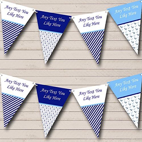 Nautical Sailing Shabby Chic Personalized Birthday Party Bunting - Hanging Party Decoration - Birthday Party Banner Garland | Decorative Party Supplies