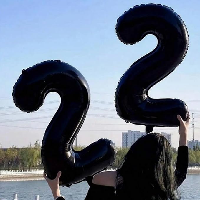 Black 16th Birthday Balloons for Boys Girls, 40 Inch Big Black Mylar Foil Number 1 and 6 Balloons Self Inflating Black 16 Balloons Number for Men Women 16th Anniversary Party Decorations Supplies