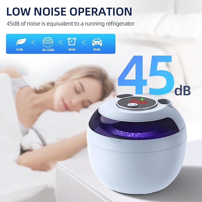 Ultrasonic Retainer Cleaner, Retainer Cleaner Machine for Dentures, Mouth Guards, Braces, Toothbrush Heads, Jewelry with 200ML Capacity, 45kHz Retainer Cleaning, 4 Modes for Appliances, Blue