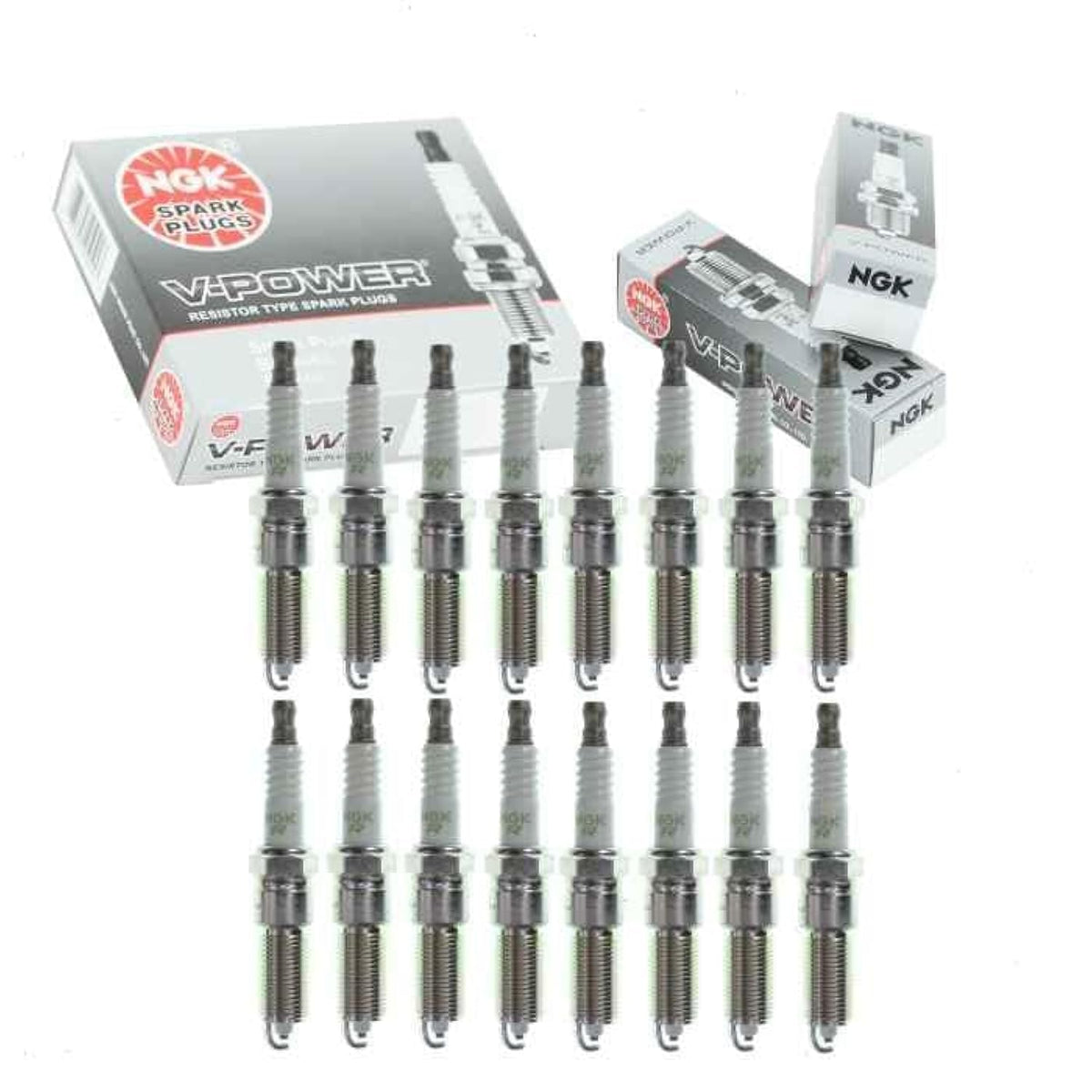 16 pc NGK V-Power Spark Plugs compatible with Dodge Ram 2500 5.7L V8 2003-2008