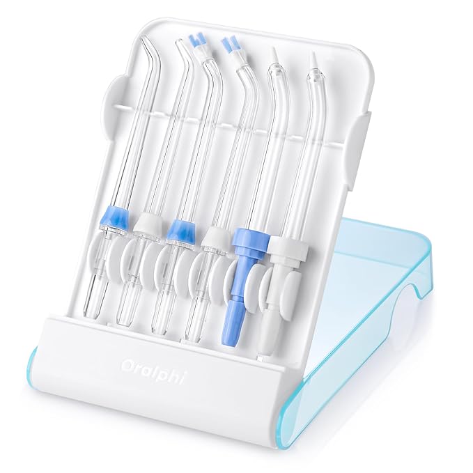Replacement Tips for Waterpik, Water Flosser Replacement Heads Parts for Waterpik Oral Irrigator(2 Classic Jet Tips + 2 Plaque Chaser Tips + 2 Periodontal Tips + Storage Case Combo)