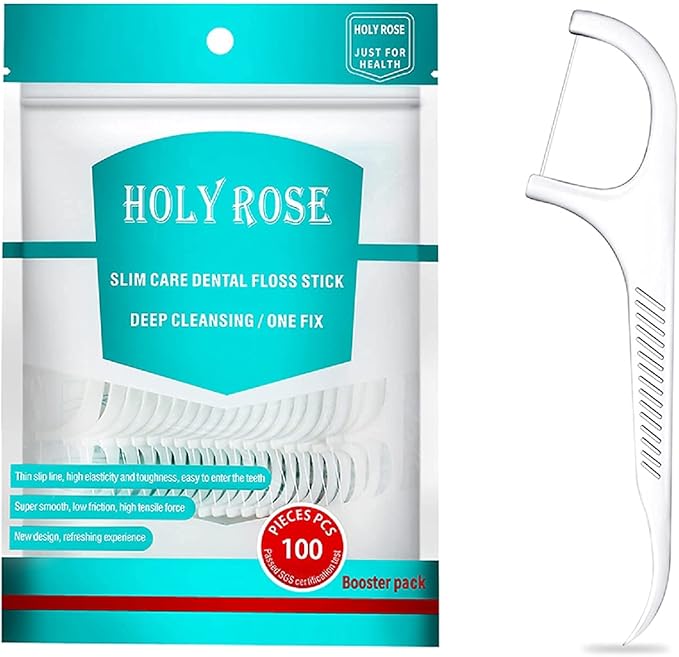 Dental Floss Picks 500 Count，Floss Sticks,Refill Bagged Flosser Toothpicks,High Elasticity,Unflavored,Re-Seal The Flossing Bag Suitable for Daily Cleaning of Teeth.
