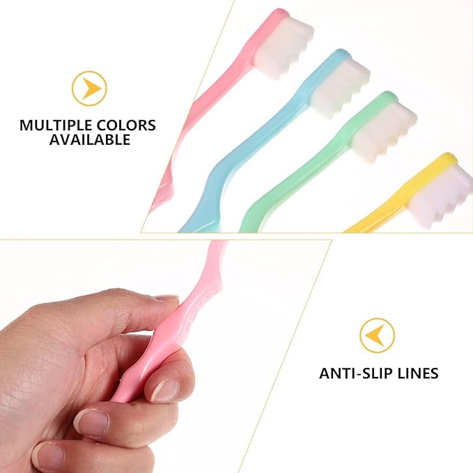 Ultra Soft Bristle Toothbrush 4pcs, Mild Cleaning Oral Care Tool for Sensitive Gums, Assorted Colors for Adults’ Daily Use