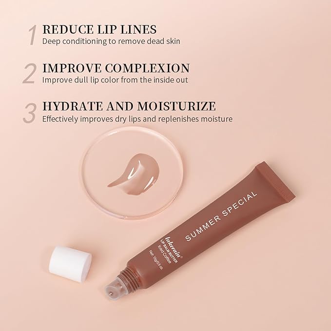 URQT Summer Special Lip Butter Balm, Hydrating, Nourishing & Softening Lip Care with Natural Oils & Fruit Extracts, Long-Lasting Moisture, Non-Sticky Shine, Soften Dry Lips Lip Care (#1 Vanilla)