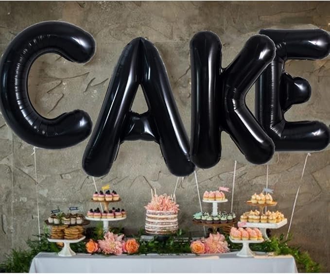 TONIFUL 40 Inch Black K Letter Jumbo Helium Balloons, Foil Mylar Big Alphabet Balloons for 2026 New Year Eve Graduation Wedding Baby Shower Birthday Party Anniversary Supplies Decorations