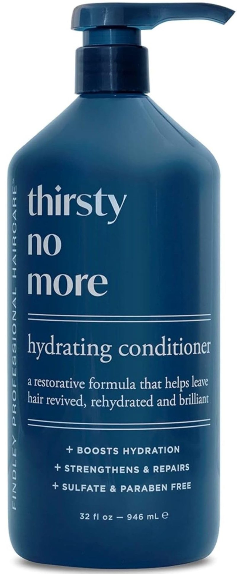 Findley Thirsty No More Hydrating Conditioner with Coconut Oil & Silk Protein - Moisturize & Prevent Breakage | Strengthen Damaged Hair (32 ounces)