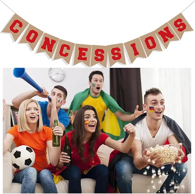 Baseball Sports Theme Concession Sign Garland Decor - Stand Supplies for Banner Decorations