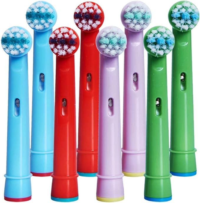 Kids Toothbrush Replacement Heads for Oral-B, Extra-Soft Bristles, Fits for Both Electric and Battery Braun Brushes, Except Vitality Sonic, CrossActino Power, Sonic Complete, Pulsonics, EB-10A