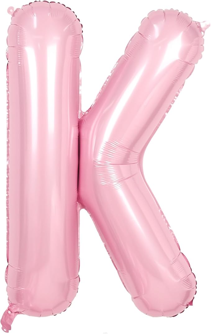 Pink Letter K Balloons,40 Inch K Letter Balloon Light Pink,A to Z Alphabet Polyester Film Helium Custom Letters Balloon for Birthday Anniversary Baby Shower Wedding Party Decorations