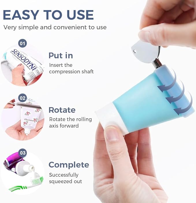 Toothpaste Squeezer, Metal Tube Squeezer Key Stainless Steel Toothpaste Roller Tube Wringer for Paint, Cream, Cosmetic and Hair Dye (6 PCS)