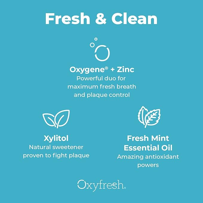Oxyfresh Pro Formula Fresh Mint Mouthwash – Patented Zinc Mouthrinse for Fresh Breath, Healthy Gums & Bad Breath Treatment for Adults - Dye, Fluoride & Alcohol Free (16 oz Pack of 3)