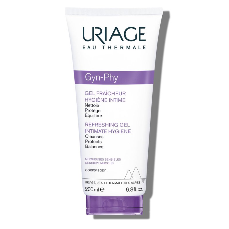 Uriage Gyn-Phy Intimate Wash Refreshing Gel Daily Hygiene For External Itimate Areas, Gently Cleanses & Respects Natural Balance, Foaming Gel, Floral Fragance, Tested Under Gynecological Control