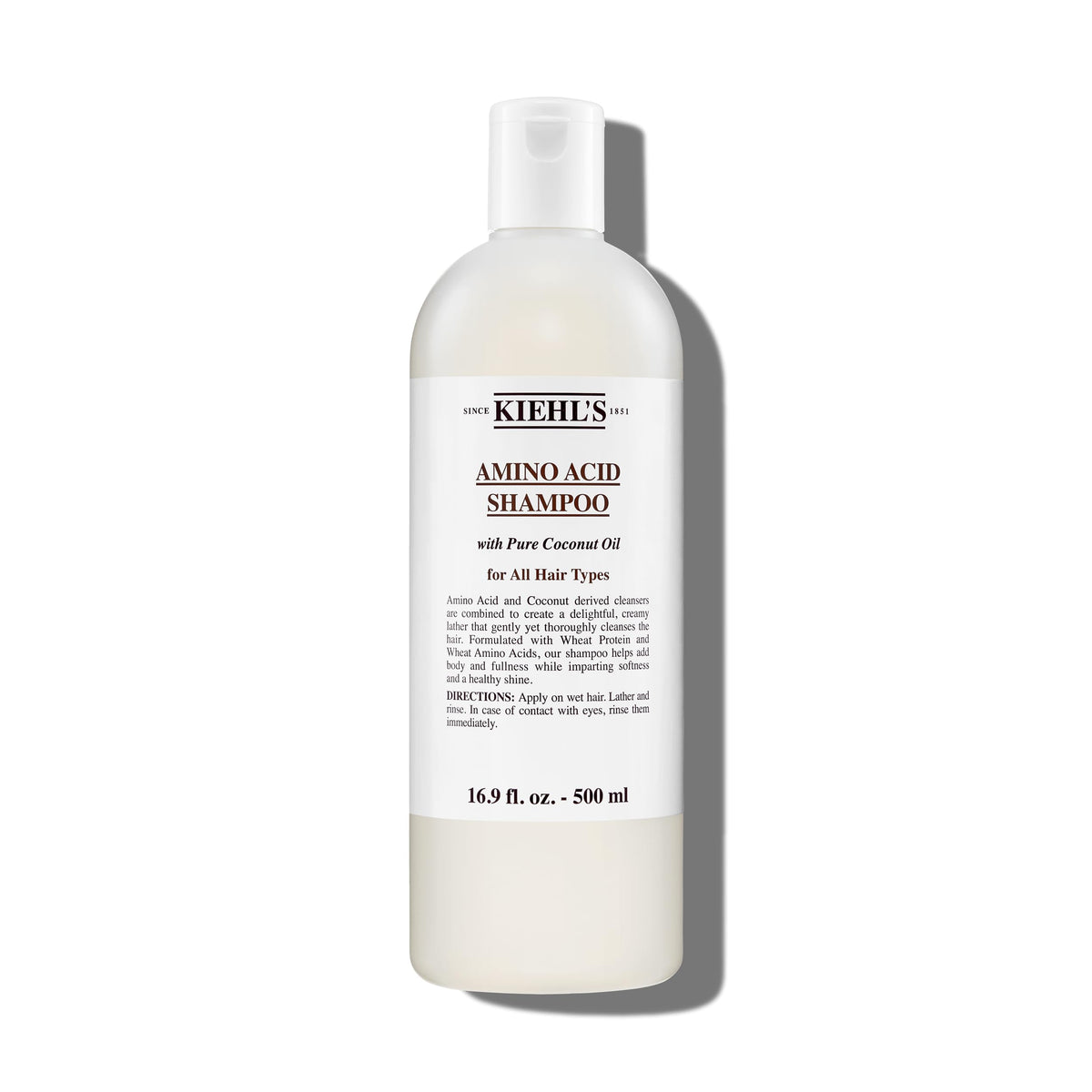 Kiehl's Amino Acid Shampoo, with Amino Acids and Coconut Oil to Clarify and Cleanse, Helps Strengthen Hair, Prevent Breakage, Suitable for All Hair Types, Paraben-Free - 16.9 fl oz